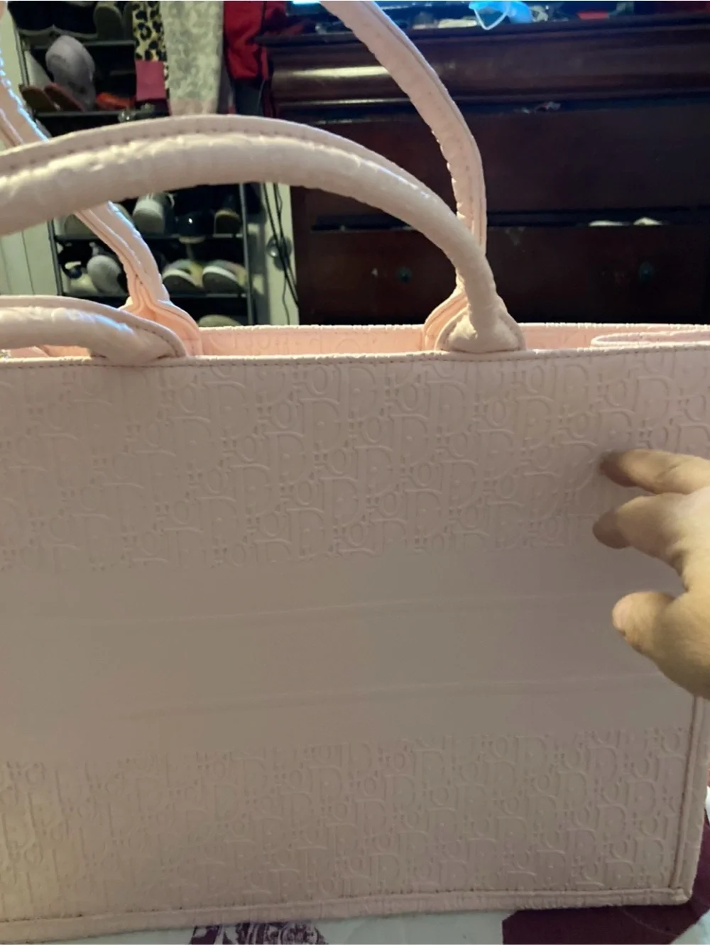 Women’s Pink Tote with Red Lining 2 PC
